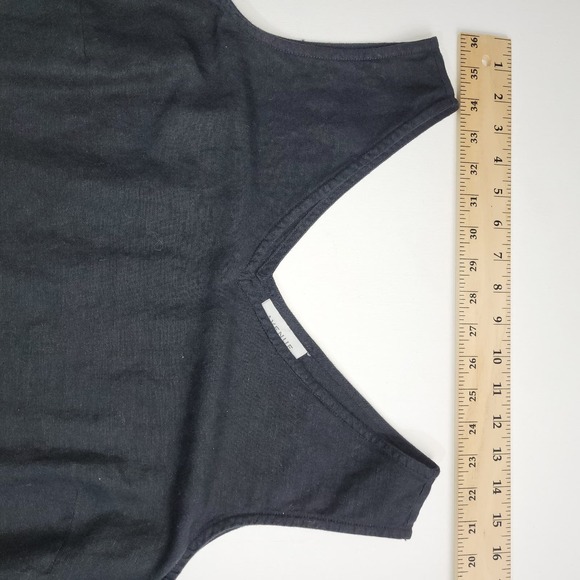 Avenue Maxi Casual Dress Women's 18/20 Black V Neck Relaxed Side Slit Sleeveless - Picture 3 of 9